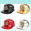 Crocodile Pattern Hat With Gold Dollar Sign For Streetwear And Summer Sun Protection
