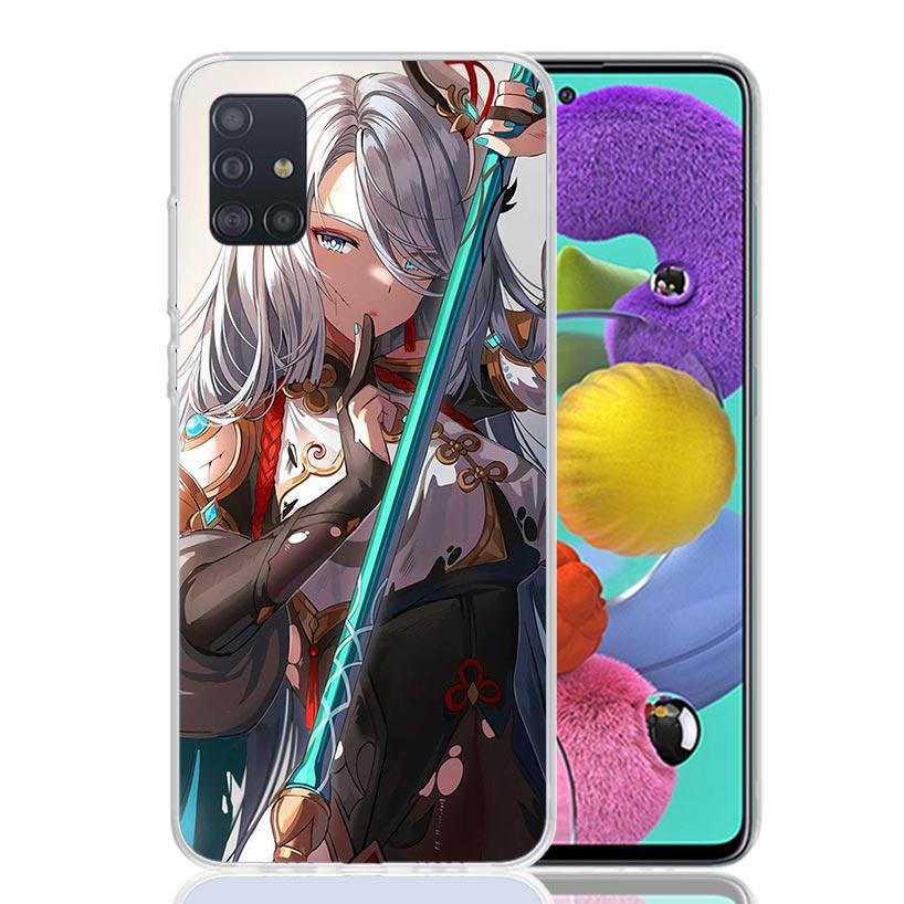 Genshin Impact Shenhe Phone Case for Samsung Galaxy A52 A51 A50S A12 A22 A32 A72 A10S A30S A31 A71 Note 20 Ultra 10 Plus S10 Gal