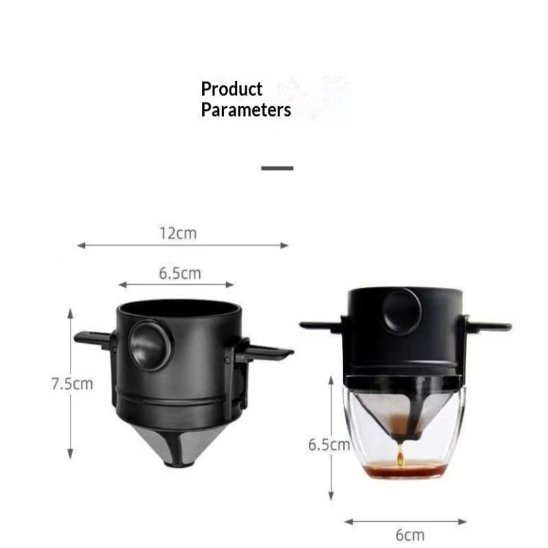Foldable Stainless Steel Pour-Over Coffee Dripper – Portable, Reusable, Paperless