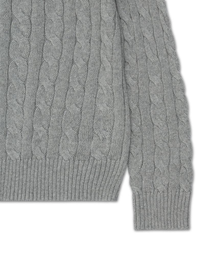 POLO RALPH LAUREN Cable Knit Cotton Sweater - Grey