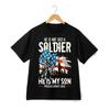 Unisex Soft Cotton T-Shirt Proud Army Dad Soldier Son USA Flag Graphic Tee