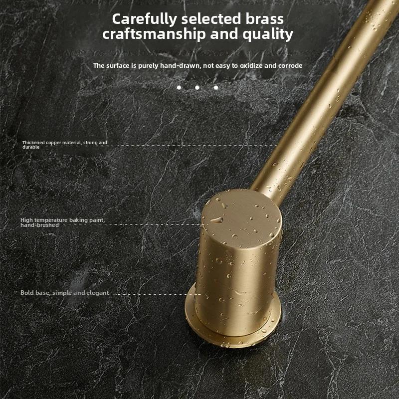 Fashionable All Copper Towel Rack Wall Mounted Towel Pole Bathroom Black Slipper Holder Hand Towel Bar Bathroom Accessories