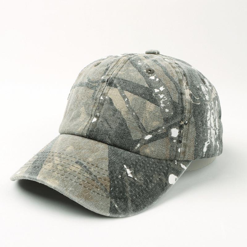 Cotton Washable Camouflage Baseball Cap With Curved Brim For Summer Casual Wear
