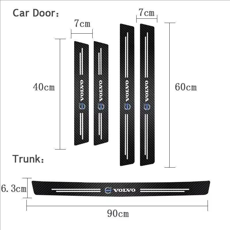 1/4/5Pcs Car Door Sticker Threshold Anti Scratch Decal Accessories For Volvo Xc60 Xc90 V40 V60 S60 V50 V90 S80 C40 XC40 Rdesign