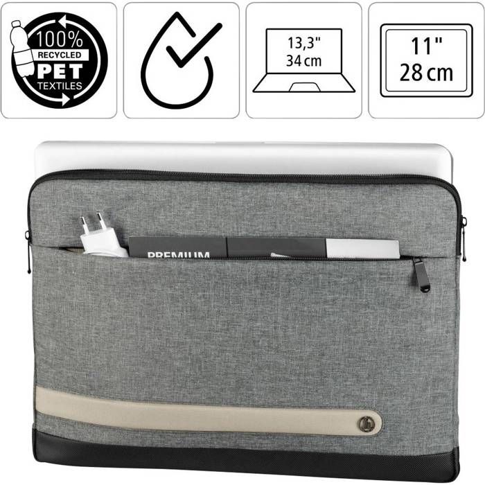 Housse d'ordinateur portable "terra", jusq. 34 cm (13,3"), grise
