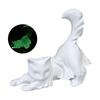 Halloween Ghost Cat Statue Glow-in-the-dark Black White Ghost Cat Resin Figurine Ornament Desktop Decoration Cat Lovers Gift