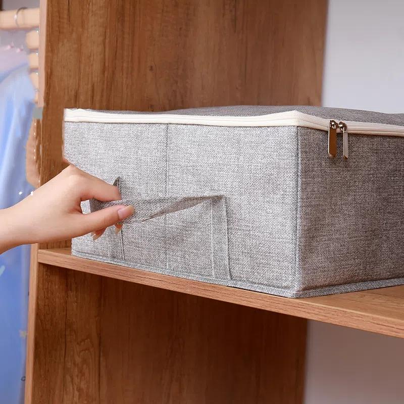 Cotton Linen Big Capacity Clothes Storage Boxes Thicken Non-woven Fabric Sundries Storage Box Wardrobe Moisture-proof Storage Bo