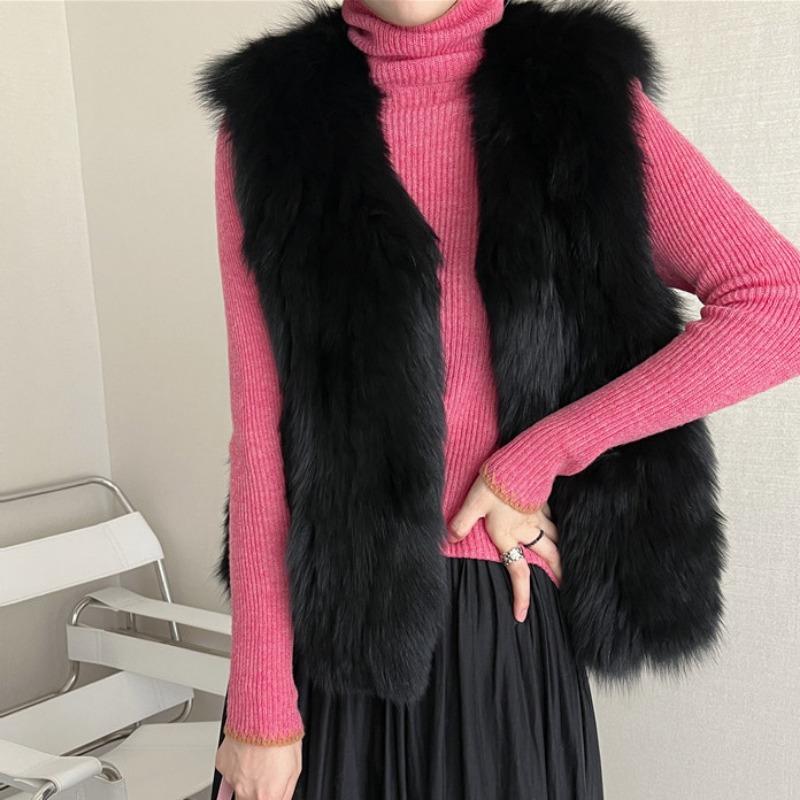 Fur Vest Women's Autumn and Winter Imitation Fox Fur Vest Jacket Fashionable Warm Outer Wear Fur Vest