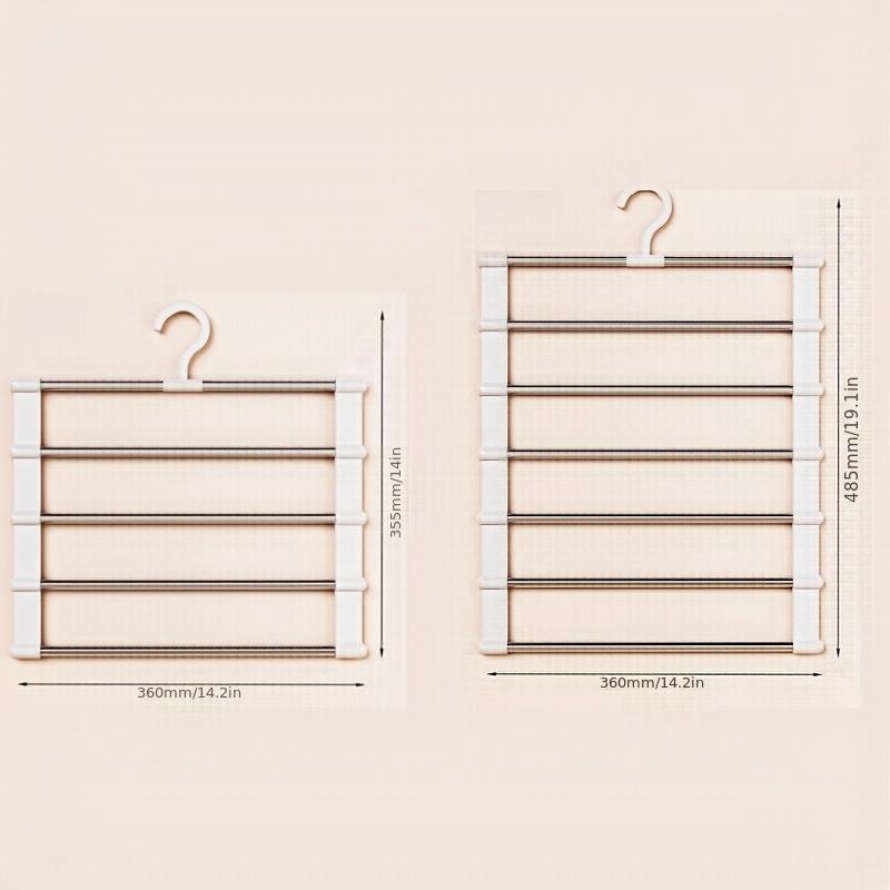 Pants Hangers Space Saving, 5/7 Layers Space Saving Hangers, Sturdy Stainless Steel Pant Rack with Anti-Slip Swing Arm