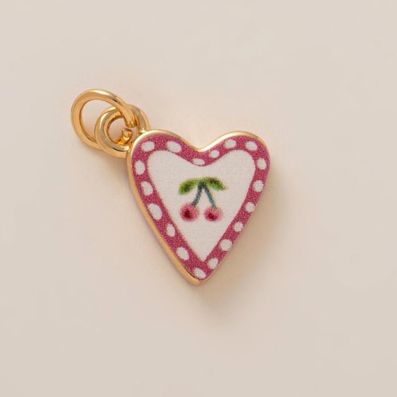 Simple And Versatile Color Blocking Butterfly Love Flower Diy Pendant Accessories Gold-Plated Color Preservation