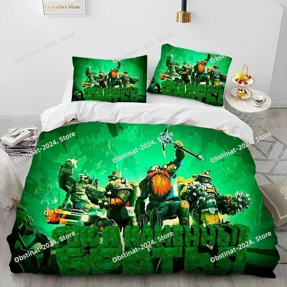 3D Deep Rock Galactic Game DRG Bedding Set Printed Single Comforter Quilt Duvet Cover Pillow Case 3 Pieces Sets Kids Adult Size