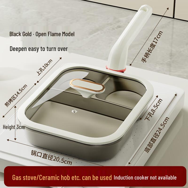 

Сковорода для завтрака Wutuo Titanium с антипригарным покрытием и стеклянной крышкой