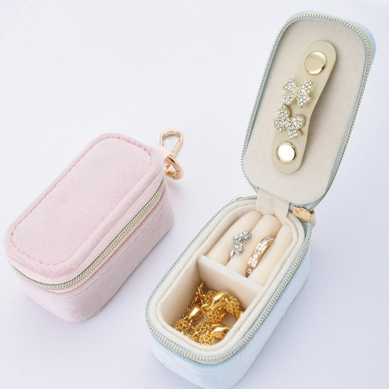 Portable Flocking Jewelry Organizers for Travel and Home With Multi Compartment to Keep Accessories Neat and Protected