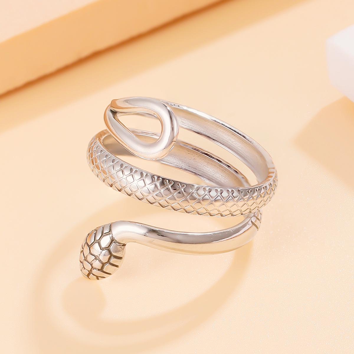 Personalized Stainless Steel Retro Snake Ring - Punk Boyfriend Style