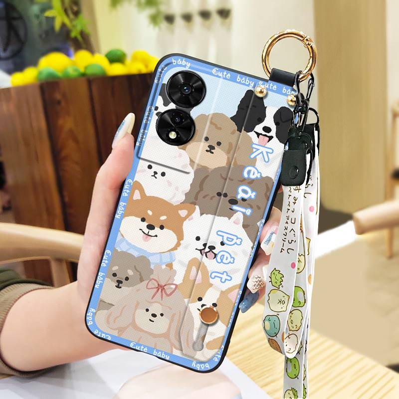 Weiche Hülle Stoßfeste Handyhülle Für TCL 505/T509K/T5094 Langlebiger Ständer Wasserdicht Trageband Cartoon Modisches Design Ring