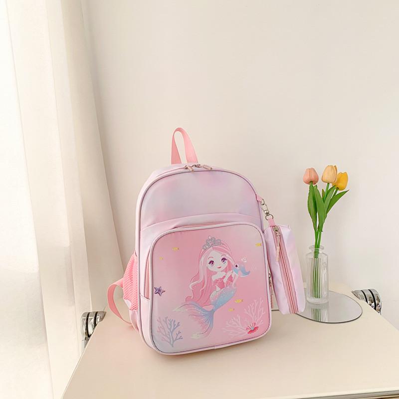 Adorable Children's Backpack For Girls With Cute Cartoon Bear Design Spacious And Lightweight Canvas Book Bag