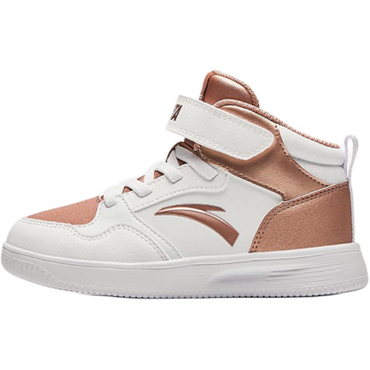 

Anta Kids Synthetic Leather Fashion Versatile Lightweight Shock Absorption High-Top Kids Skate Shoes Kids Sneaker Platinum A22439983-2 28