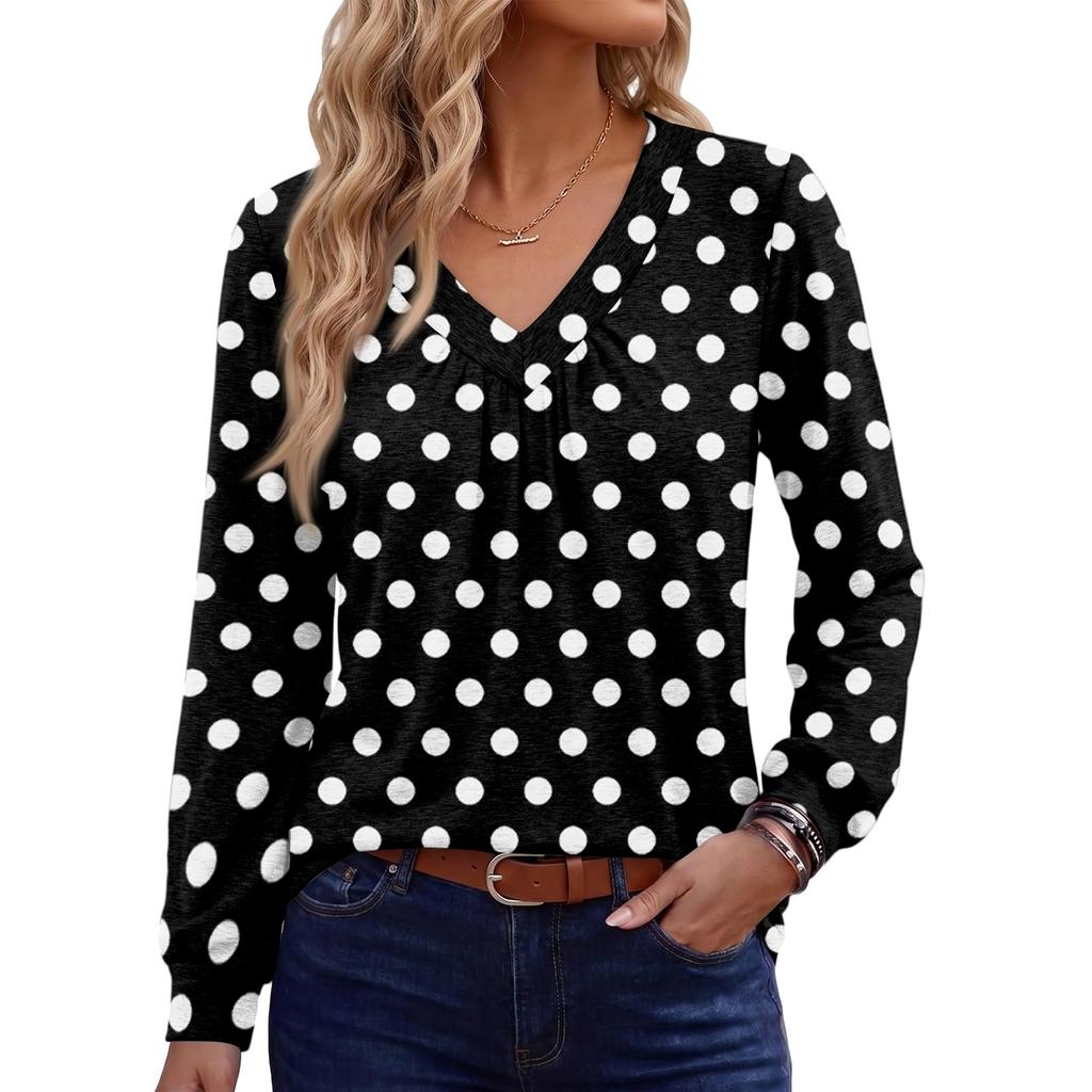 Damen Retro Bedruckte Baumwollähnliche Bluse für Lässige Tägliche Kleidung