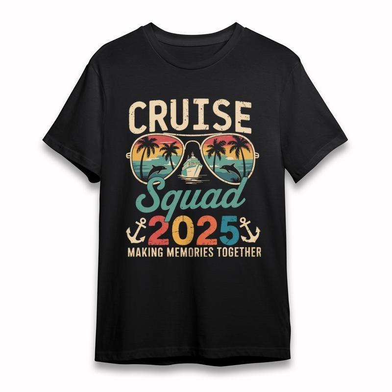 Women's Plus Size Classic T-Shirt Cruise Squad 2025 Dolphin Sunset Graphic Tee