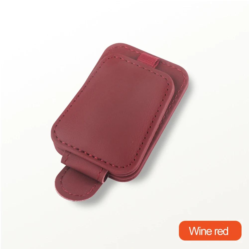 Multifunction Car Sun Visor Glasses Case Leather Eyeglasses Clip Magnetic Sunglasses Hanger Holder Universal Interior Accessorie