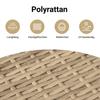 5 Piece Garden Sofa Set with Cushions Beige Poly Rattan