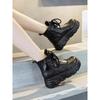 Leather Boots Women's High Top Fce Lined Thi Bot Heightening Ort Boots Autumn Winter Fashion UK Sle Round Toe