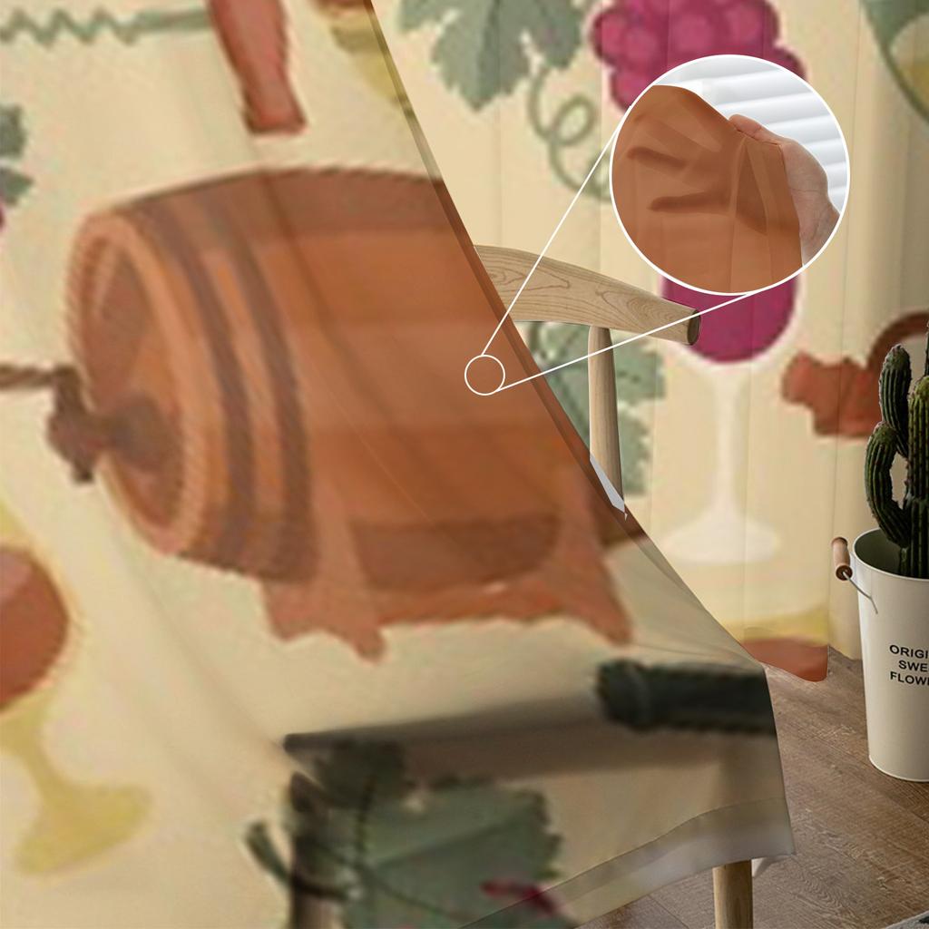 Nahtlose Muster für Wein Weingüter und Restaurants Chiffon Gardinen Wohnzimmer Schlafzimmer Dekor Fenster Voiles Tüll Vorhang