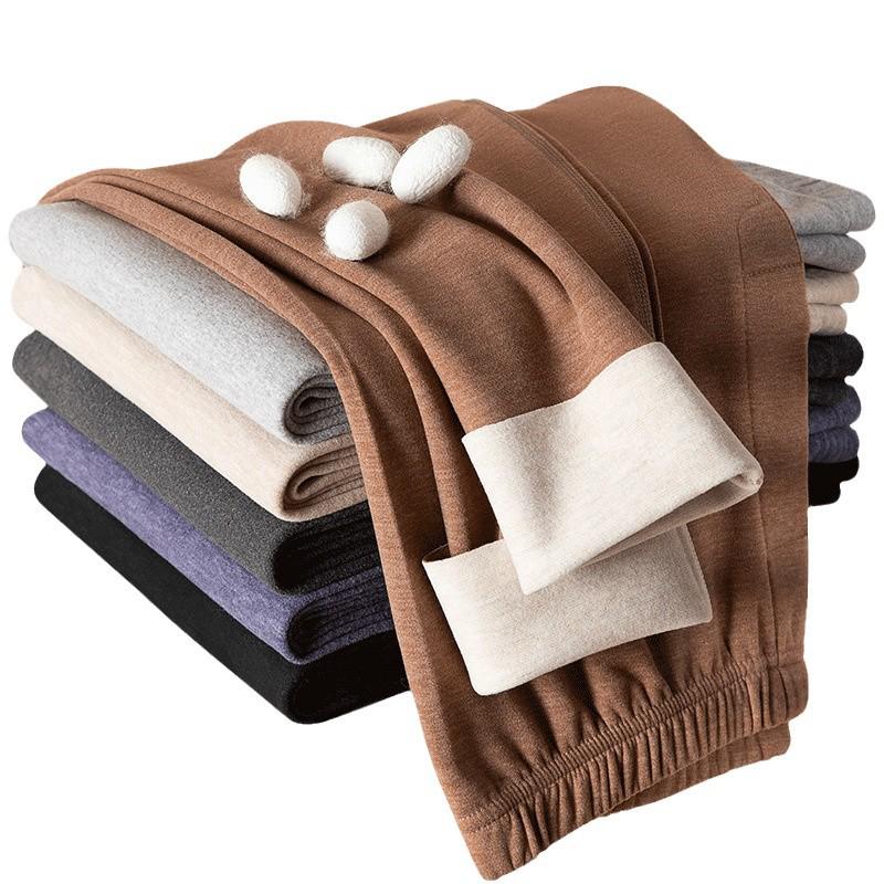 Herren Samt Herbst Warme Fleecegefütterte Thermohose für Winter
