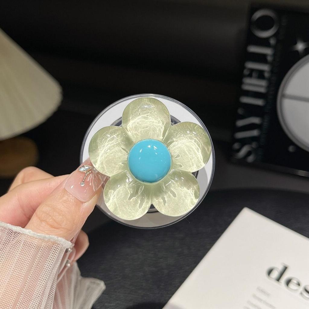 Blumen Sommer Magnetischer Handyhalter mit Airbag Einziehbarer Rückseite und Starker MagSafe Haftung
