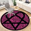 1 Stück Rose Floral Büro Runder Teppich, Unter Bürostühlen Schlafzimmer Wohnzimmer Heimdekoration, Raumdeko, In verschiedenen Größen erhältlich
