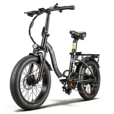 Elektrische Fiets Volwassen Ebycco S1 250W Motor 20" Wiel Stads Elektrische Fiets 36V 10.4Ah Topsnelheid 25km/u Dubbele Schijfremmen 7 Versnellingen Zwart