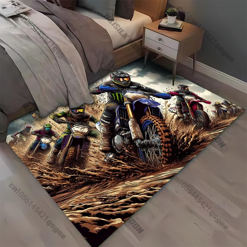 15 Size Motorcycle Off-road Pattern Rug Carpet for Living Room Bathroom Mat Creative Doormat Carpet for Bedroom Home Décor