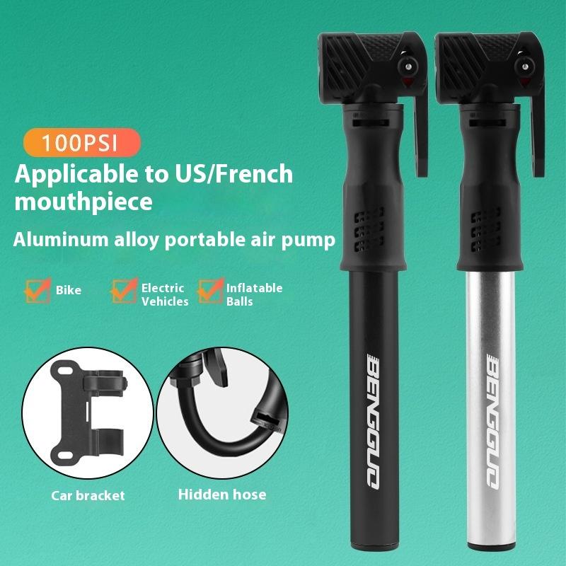 Bicycle Pump Mini Portable Hand Tire Tube Inflator Aluminum Alloy Bike Air Shock Pump Schrader Presta Valve