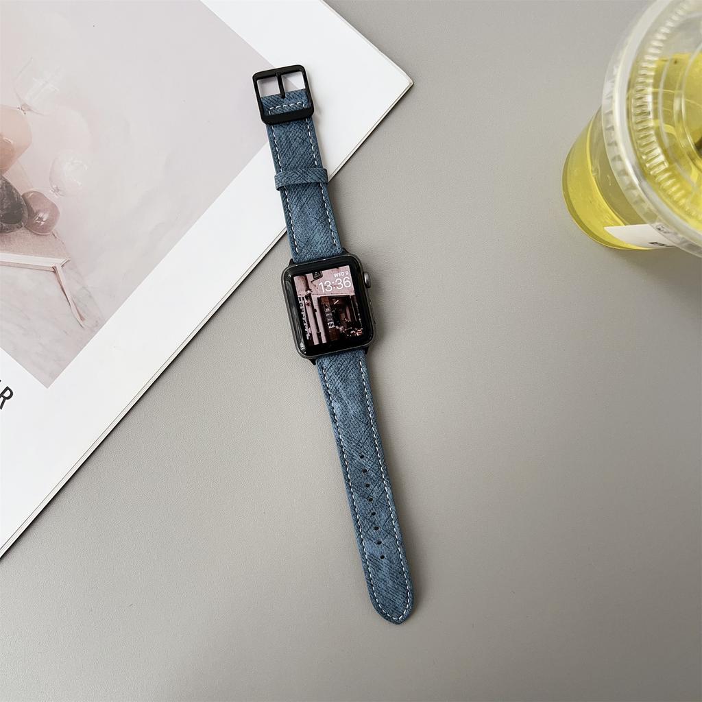 Double Loop Buckle Leather Band For Apple Watch Series 10 9 8 7 SE 6 5 4 3 2 1 42mm 41mm 40mm 38mm Watch Bands Strap