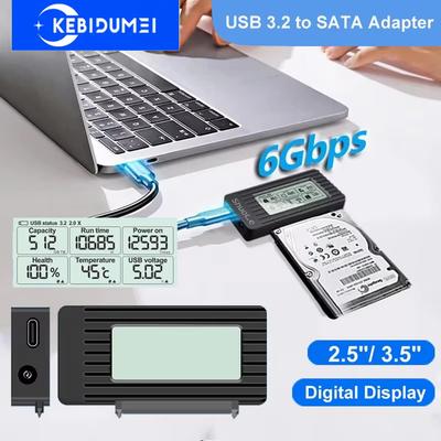 USB 3.2 auf SATA Konverter 2,5 3,5 Zoll SSD HDD Festplatte Externer Adapter USB 3.1 auf Sata III Kabel PC Zubehör