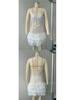Rochie de Petrecere Sexy Europeană & Americană Fără Spate cu Plasă cu Paiete și Franjuri și Bretele Subțiri