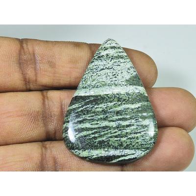32X46X05 MM Natural Green Swiss Opal Pear Cabochon Loose Gemstone 54Cts. SK-4259