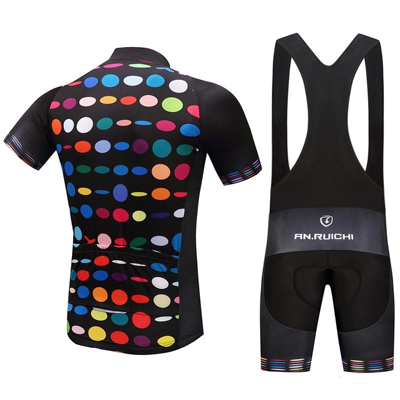 Summer Short Riding Bicycle Cycling Clothing Set Polka Dot Men/Women Sport Jerseys Suits