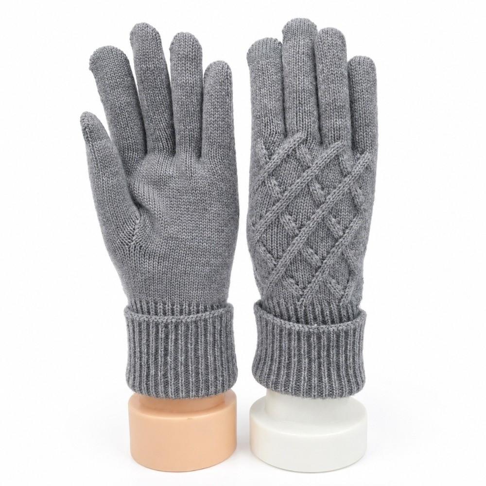 Foldable Cuff Touchscreen Gloves Diamond Pattern Windproof Gloves Full Fingers Gloves  Hiking Use