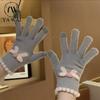 Women's Wool Touchscreen Gloves with Bow – Cute and Warm for Autumn and Winter Riding