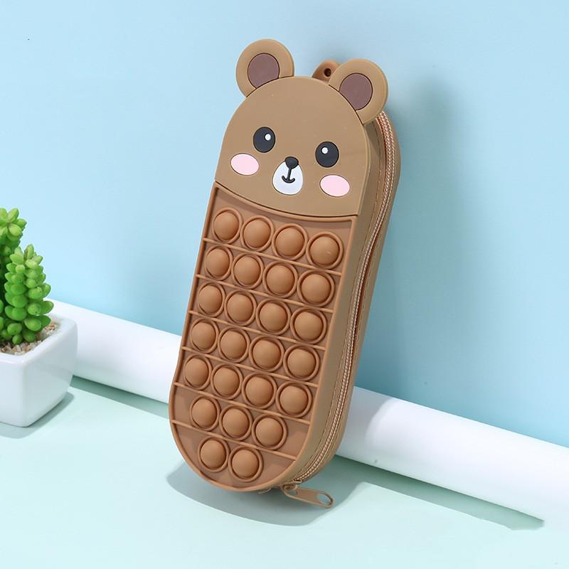 1Pc New Cartoon Silicone Pencil Case Pioneer of Rodent Eradication Stationery Storage Bag Decompression Stationery Box