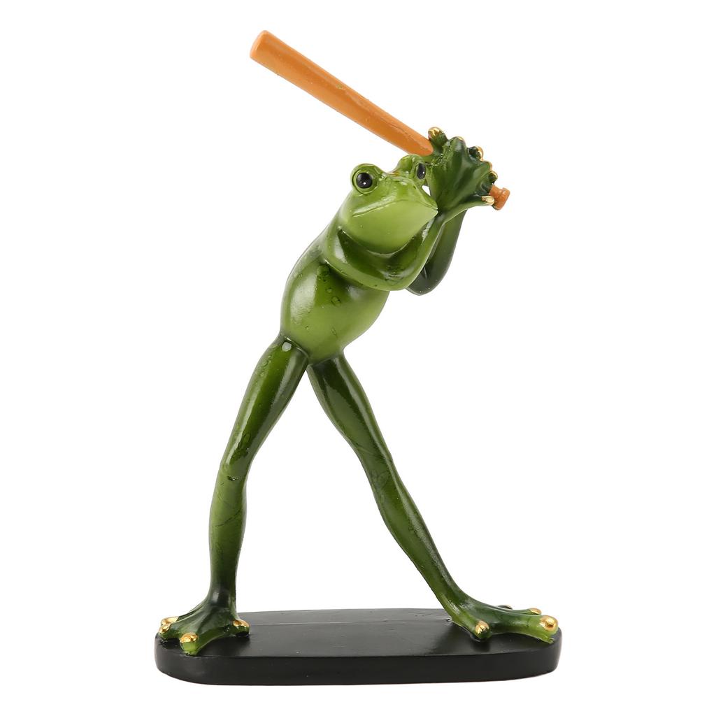 Frog Statue Resin Sports Frog Figurine Decor Sculpture Statue Crafts for Outdoor Garden Patio Lawn