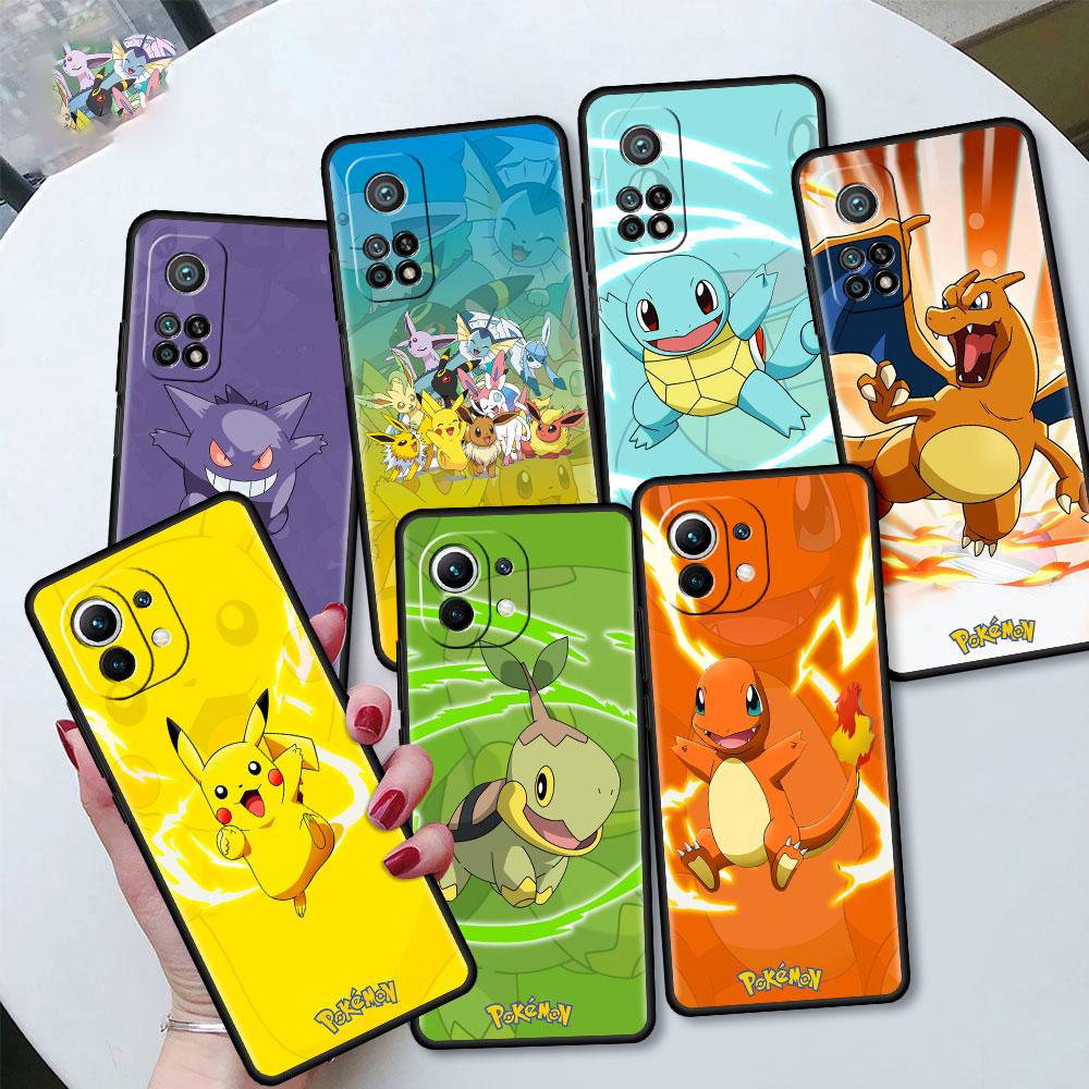 

Cover for Xiaomi Poco X3 NFC 11T Pro Phone Case For Mi 11 Lite 12 Note 10 9T 10T F1 M3 12X F3 Soft Shell Pokemon Pikachu Fundas