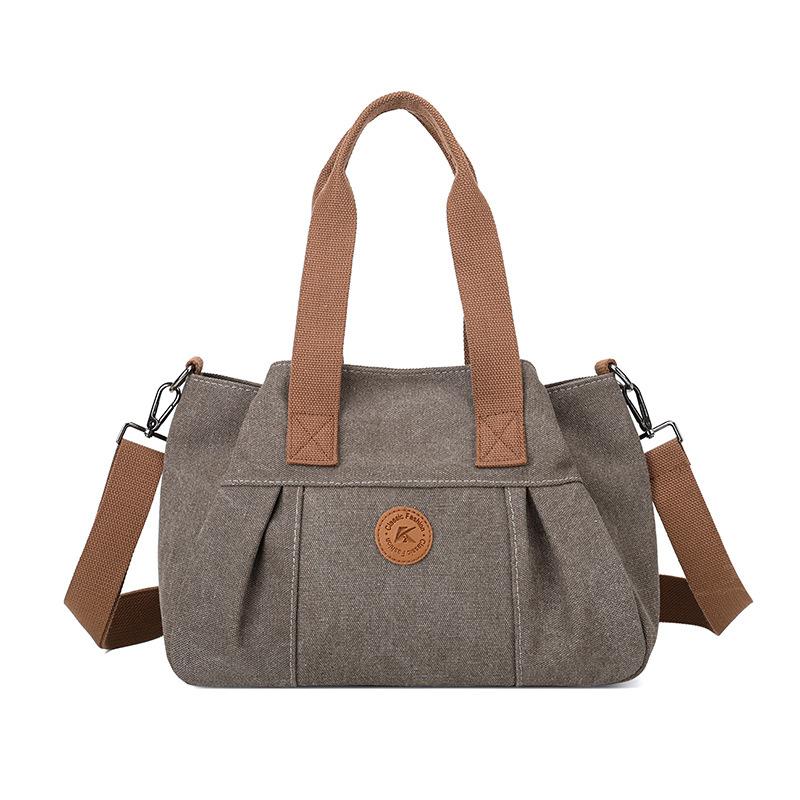 

Fashionable Large Capacity Shoulder Bag Women s Simple All-matching Canvas Cross-body Handbag сірий
