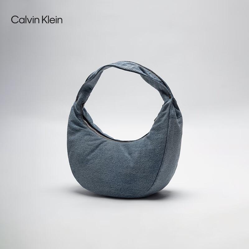 Calvin Klein Women's CK Logo Denim Dumpling Shoulder Bag