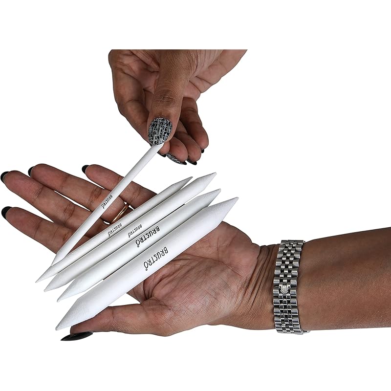 

Brustro Blending Stump | Set Of 5 | White | Both End Pointed, Ideal For Students, Artist, Charcoal, Sketch, Drawing Tool 1 count (Pack of 1) білий