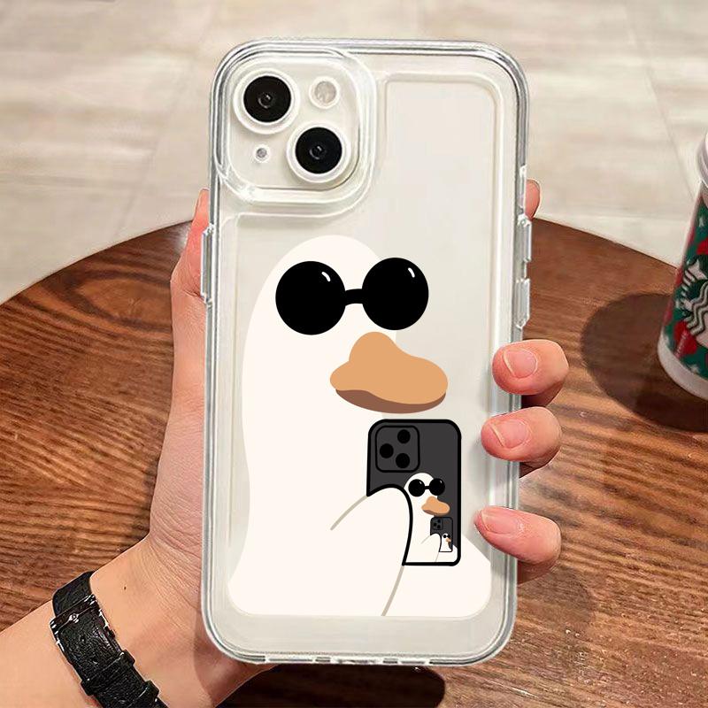 Cool Duck Selfie Art Drop Resistant Phone Case for iPhone 17 16 15 14 13 12 11 16E Series Pro Max Plus Double Layer Protection