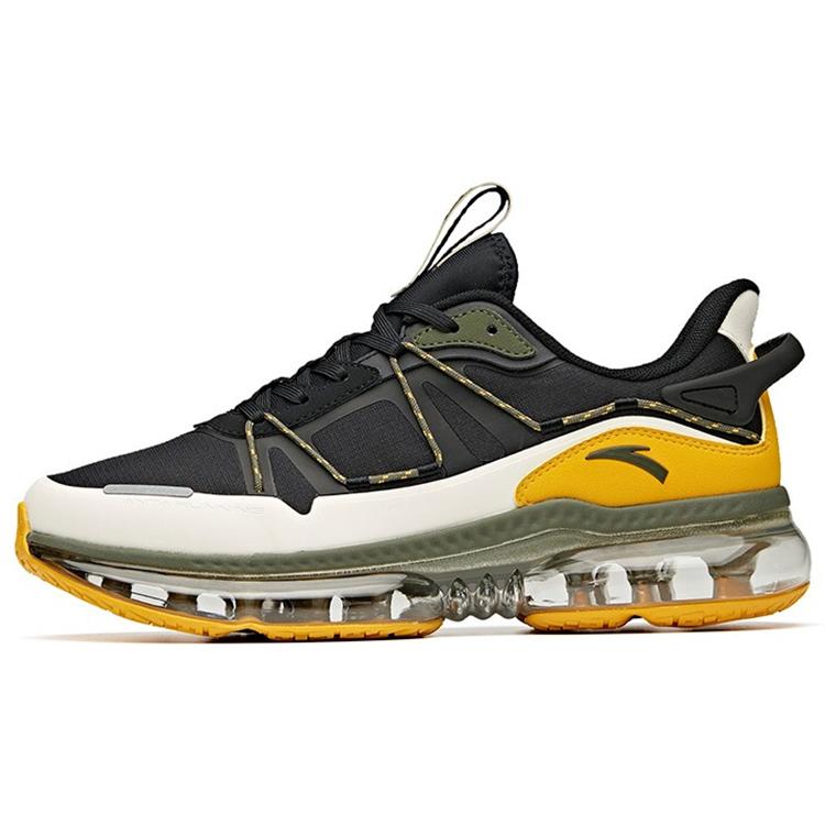 

New Anta Cushioned Wear-Resistant Slip-Resistant Breathable Low-Top Running Shoes Men s Black White Yellow 912045503-2 40.5