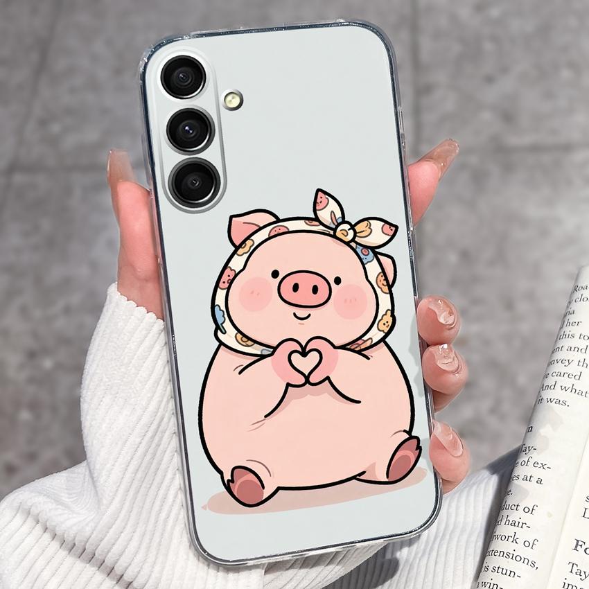 Casing For Samsung A16 A17 A15 A14 A13 A12 A10 A26 A25 A24 A23 A22 Phone Cover Cute Penguin Pattern Transparent Silicone Shell For Samsung Bumper Case