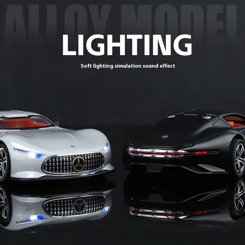 1:24 AMG Mercedes Benz GT Sound and Light Pull Back Alloy Car Model Die-cast Toy with Sound and Light Vehicle Decoration Toy Children Boy Gift